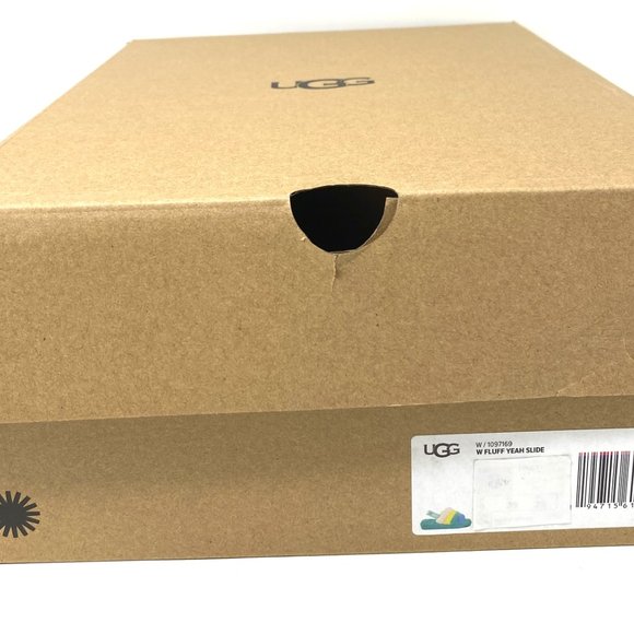 UGG FLUFF YEAH Women Size 8 1097169 TPMLT Green Fur Sheep Slides Slipper Sandal - Picture 9 of 10